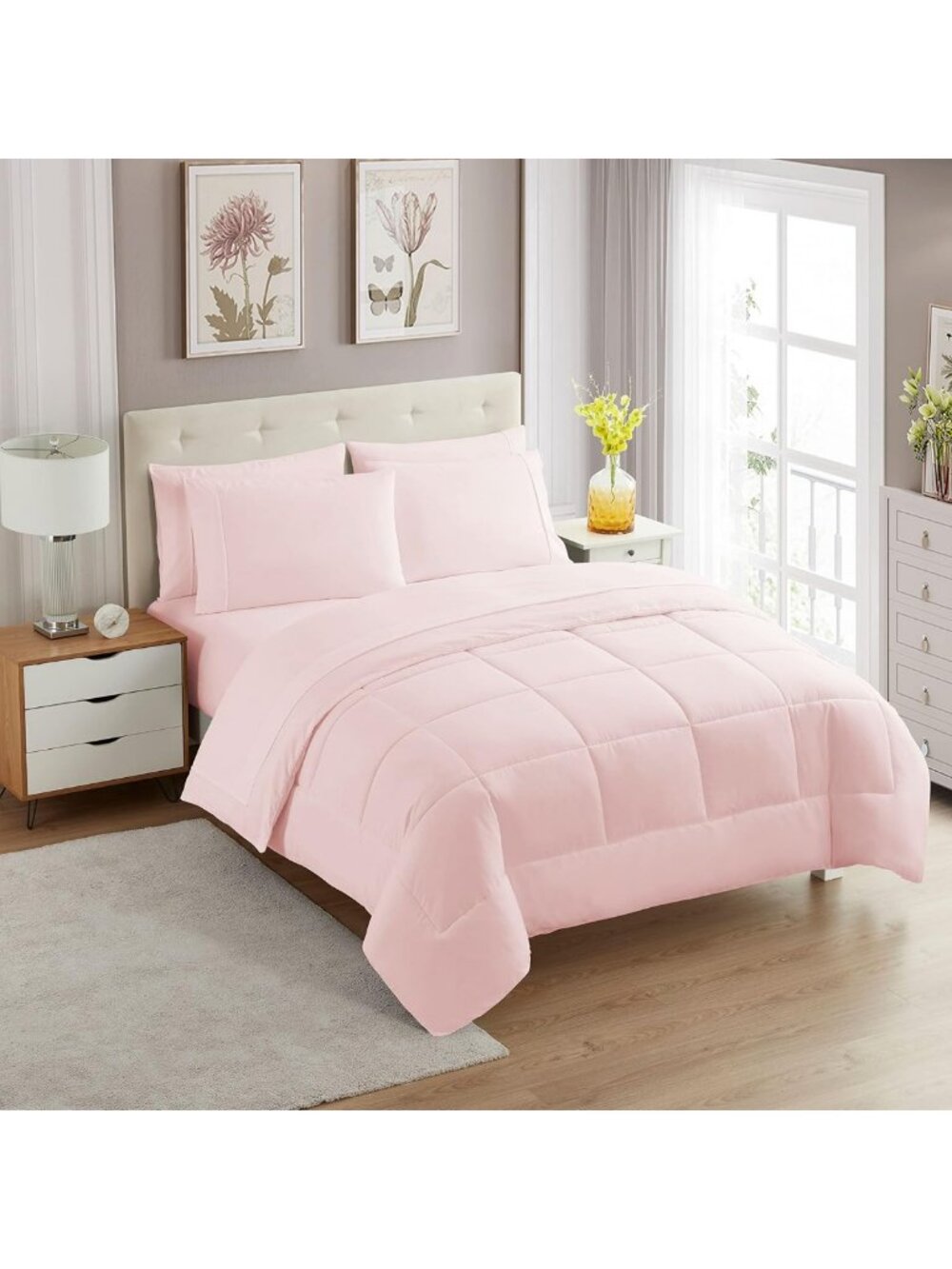 Cozy Twin 5-Piece Comforter Set - Soft Down Alternative, Luxurious Microfiber